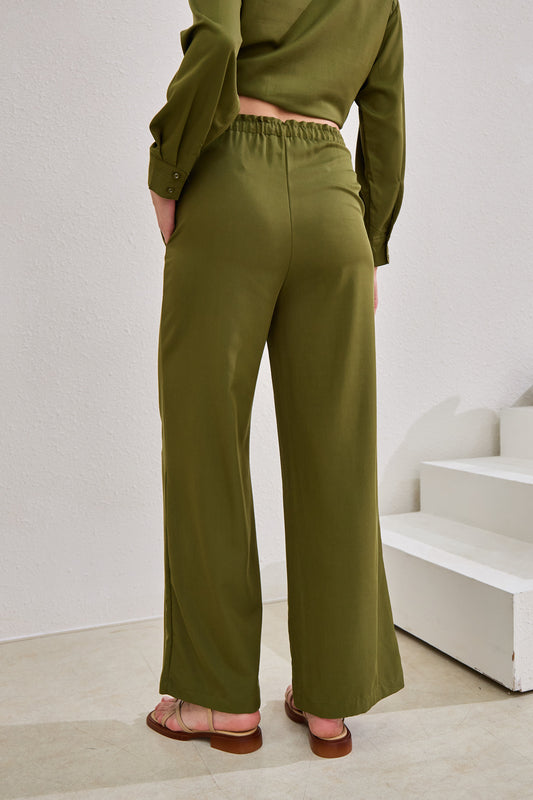 Page Khaki Green Cupro Pants