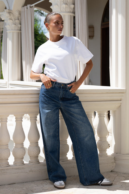 Dylan Blue Denim Wide Leg Jeans