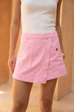 Risa Pink Denim Asymmetric Skort