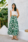 Ivy Green Tropical Wide Leg Cropped Pants