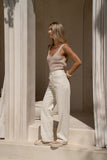 Louisa Cream Jacquard Pants