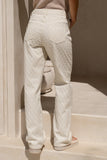 Louisa Cream Jacquard Pants
