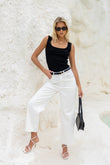 Sofie White Denim Straight Leg Jeans