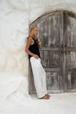 Cairo White Linen Blend Pants