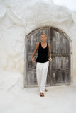 Cairo White Linen Blend Pants