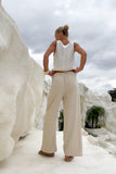 Josefin Beige Drawstring Pants