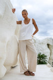 Josefin Beige Drawstring Pants