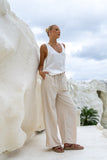 Josefin Beige Drawstring Pants