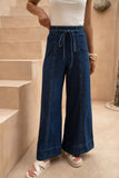 Monty Dark Blue Denim Wide Leg Jeans