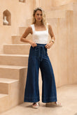 Monty Dark Blue Denim Wide Leg Jeans