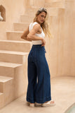 Monty Dark Blue Denim Wide Leg Jeans