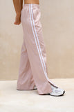 Leah Pink White Contrast Stripe Trackpants
