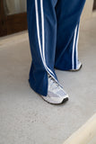 Leah Blue White Contrast Stripe Trackpants
