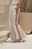 Leah White Red Contrast Stripe Trackpants