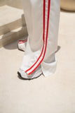 Leah White Red Contrast Stripe Trackpants