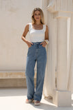 Jules Blue Denim Contrast Pocket Jeans
