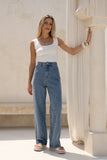 Jules Blue Denim Contrast Pocket Jeans