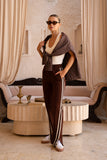 Kirah Brown Stripe Trackpants