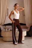 Kirah Brown Stripe Trackpants