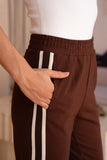 Kirah Brown Stripe Trackpants