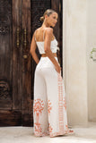 Aluna Coral Abstract Tailored Wide Leg Pants