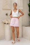 Katerin Pink Contrast Stitch Shorts