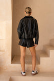 Orin Black PU Shorts