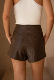 Orin Brown PU Shorts