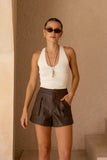 Orin Brown PU Shorts