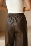 Zora Brown PU Pants