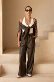 Zora Brown PU Pants