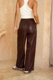 Zora Wine Red PU Pants