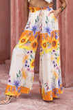 Liora Yellow Floral Wide Leg Pants