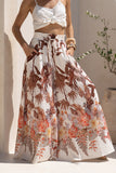 Kailah Brown Tropical Wide Leg Pants