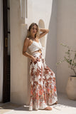 Kailah Brown Tropical Wide Leg Pants