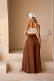 Aya Brown Wide Leg Pants