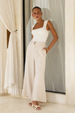 Keira Beige Wide Leg Pants