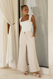 Keira Beige Wide Leg Pants