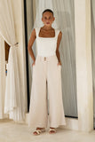 Keira Beige Wide Leg Pants