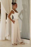 Keira Beige Wide Leg Pants