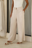 Keira Beige Wide Leg Pants