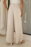 Keira Beige Wide Leg Pants