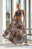 Alessia Black Abstract Maxi Skirt