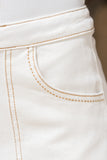 Nomi White A-Line Denim Mini Skirt
