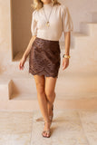 Meena Brown Mini Skirt