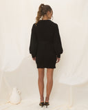 Alix Black Knit Mini Dress