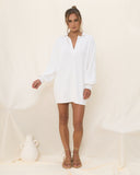 Alix White Knit Mini Dress