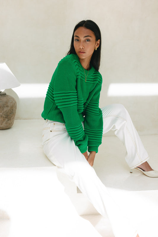 Jeanne Emerald Green Knit Sweater