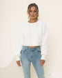 Casey Off White Cropped Knit Jumper