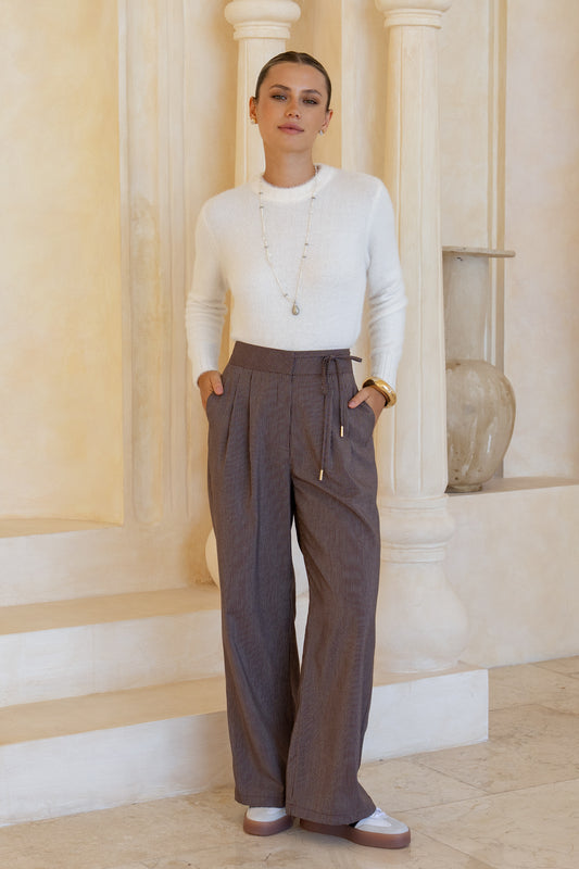 Apryl Brown Stripe Pants